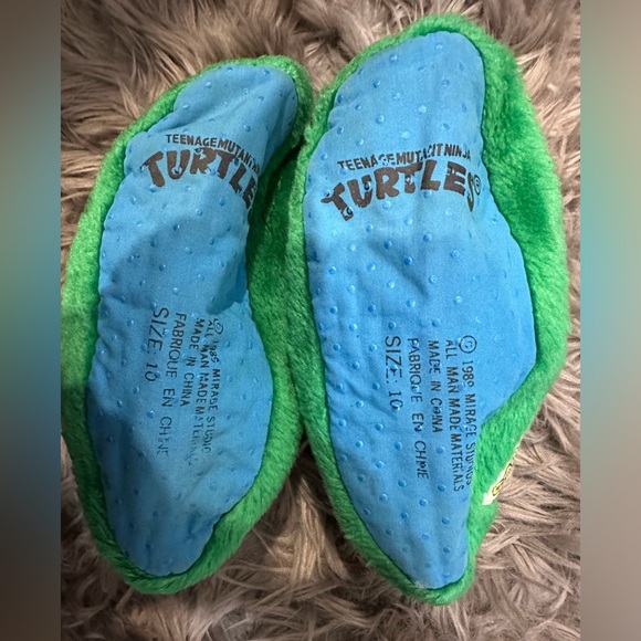 VINTAGE Teenage Mutant Ninja Turtles Leonardo Toddler slippers size 10 - Picture 4 of 6